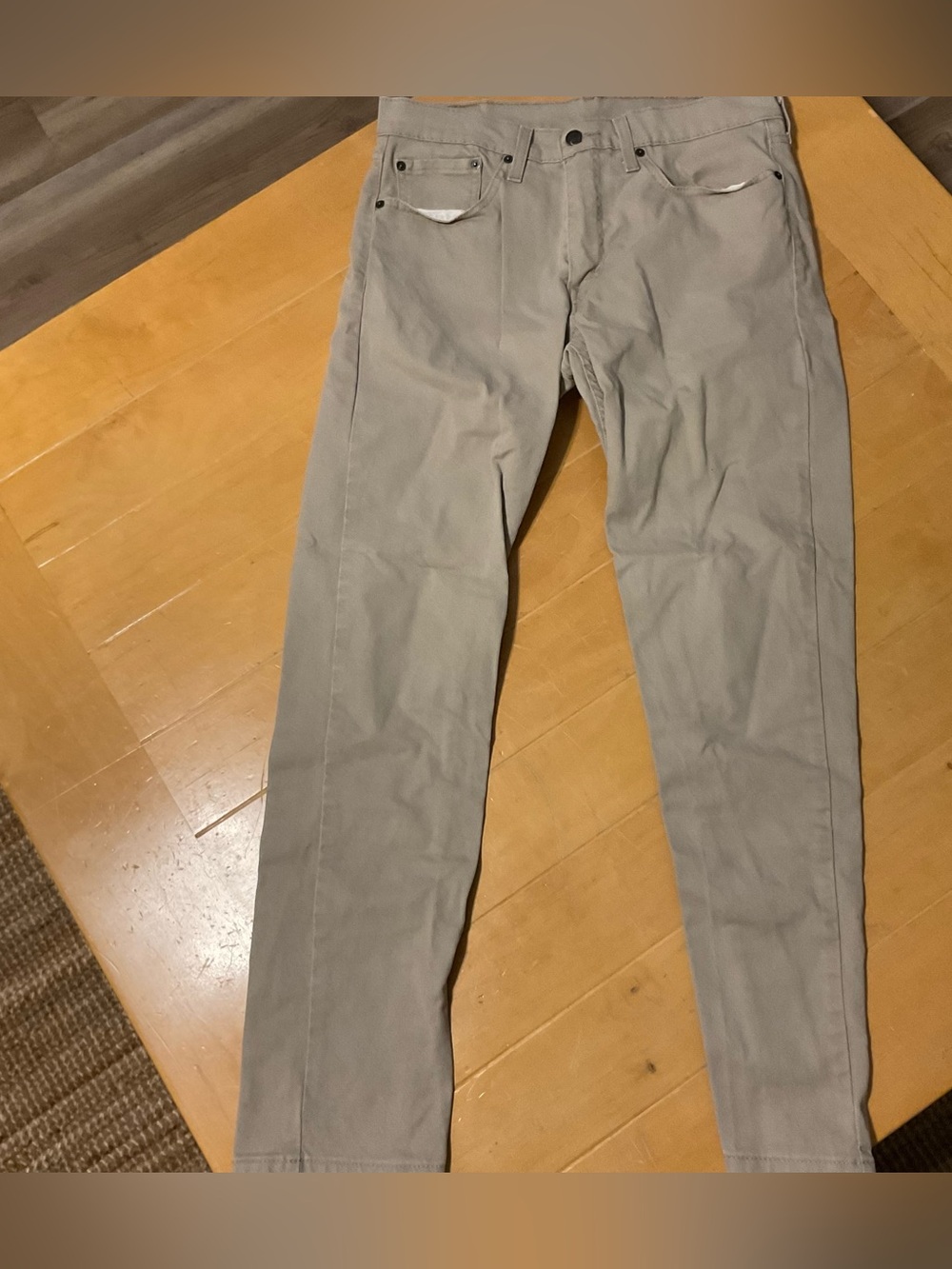 Men's Khaki Straight-Leg Pants - Classic Beige